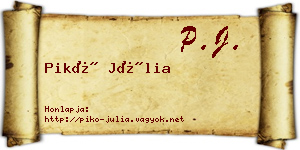 Pikó Júlia névjegykártya