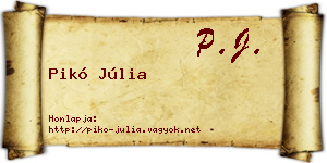 Pikó Júlia névjegykártya